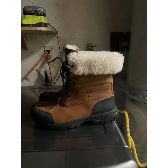 UGG Butte Worchester Brown Leather Waterproof Vibram Boots Men 10M US/43EU 5521