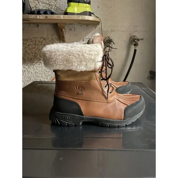 UGG Butte Worchester Brown Leather Waterproof Vibram Boots Men 10M US/43EU 5521