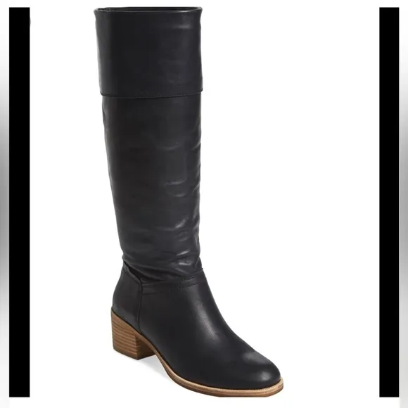 UGG Carlin Tall Black leather Riding boots 8