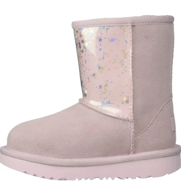 UGG Child T Classic Ii Clear Glitter Fashion Boots.