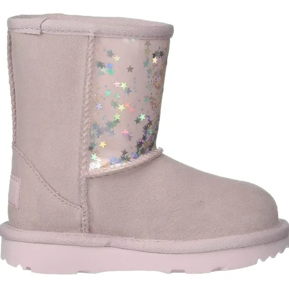 UGG Child T Classic Ii Clear Glitter Fashion Boots.
