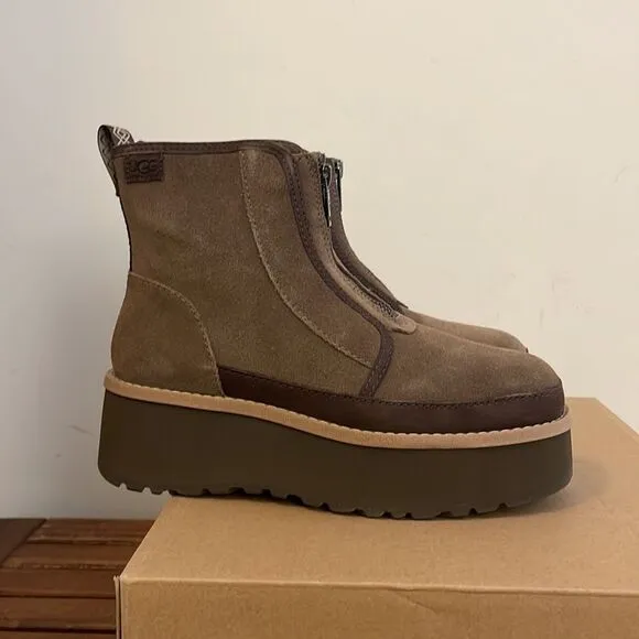 UGG Cityfunc Zip Boots Hickory USA Women Size 9.5/UK 7.5/EU 40.5