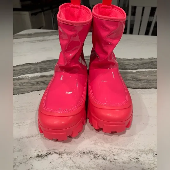Ugg Classic Brellah Mini Boots Super Coral Size 6 Waterproof New Rain Pink