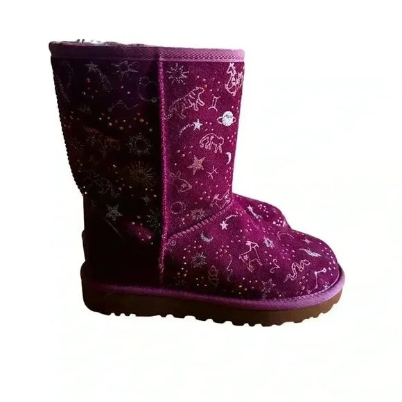 UGG CLASSIC ZODIAC SHORT WILD GRAPE SUEDE SHEEPSKIN WOMEN'S BOOTS SIZE US 5 NWOB