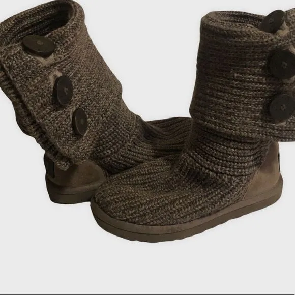 Ugg Classic Cardy Sweater Boot Gray Size 5