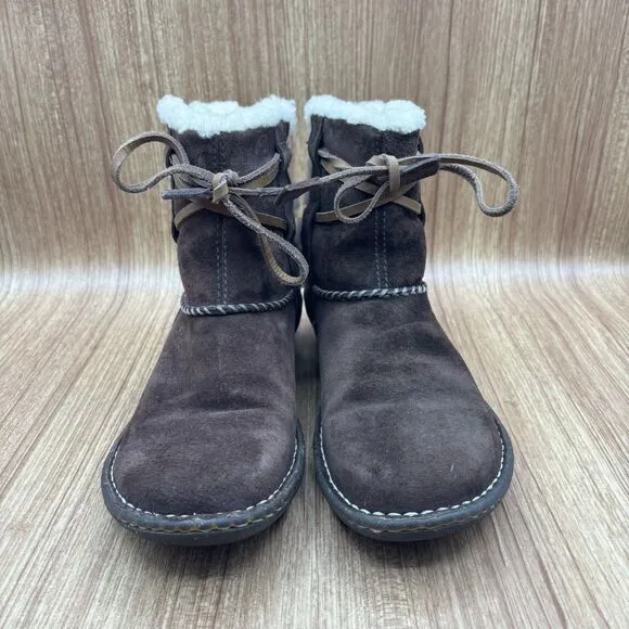 UGG Cove Shearling Ankle Boots Women's Size 8 Brown Suede 5178