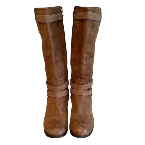 UGG Darcie Distressed Leather Riding Boots