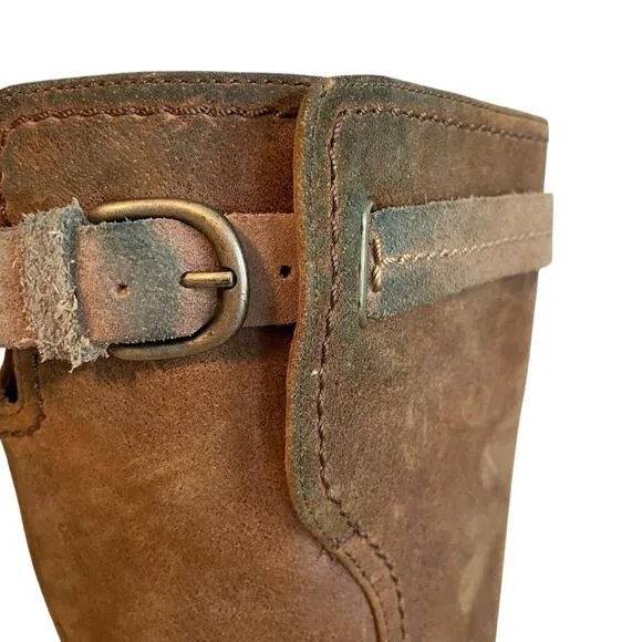 UGG Darcie Distressed Leather Riding Boots