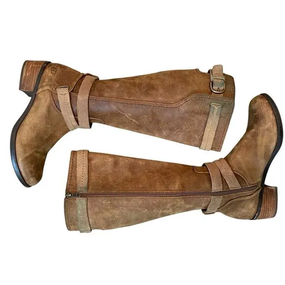 UGG Darcie Distressed Leather Riding Boots