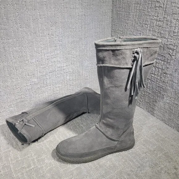 UGG Emerie Women’s Size 6 US Gray Suede Knee High Winter Dress Boots 1106754