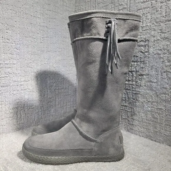 UGG Emerie Women’s Size 6 US Gray Suede Knee High Winter Dress Boots 1106754