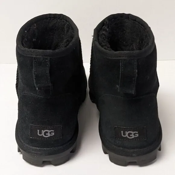 UGG Essential Mini Boots, Black Suede, Women's 8