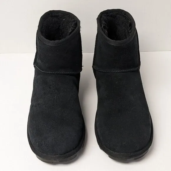 UGG Essential Mini Boots, Black Suede, Women's 8
