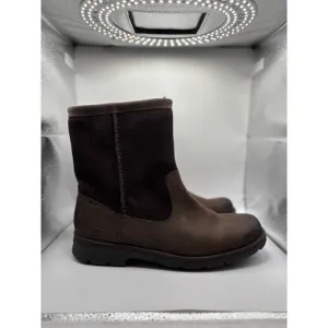 UGG Forester Boots Mens 10 Brown Leather Suede Sheepskin Waterproof Snow 1007796