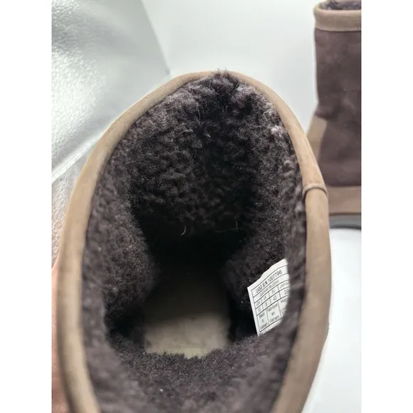 UGG Forester Boots Mens 10 Brown Leather Suede Sheepskin Waterproof Snow 1007796