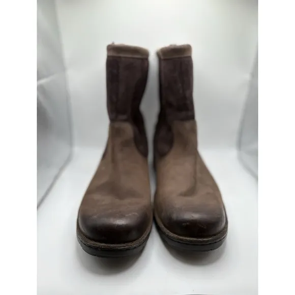 UGG Forester Boots Mens 10 Brown Leather Suede Sheepskin Waterproof Snow 1007796