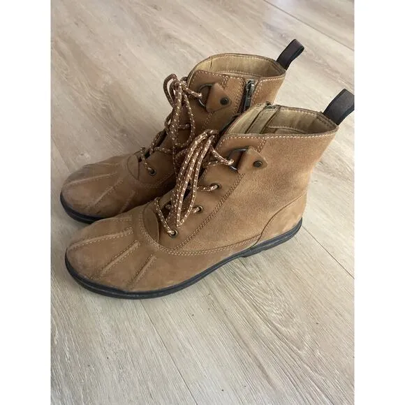 UGG Hapsburg duck boots women’s size 10 tan leather waterproof