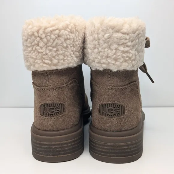 UGG Harrison Lace ankle boots suede leather waterproof tan brown size 7