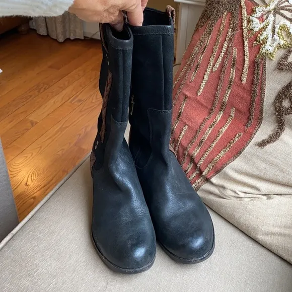 Ugg Jaspan Boots Leather Weave Riding Boots