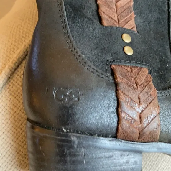 Ugg Jaspan Boots Leather Weave Riding Boots
