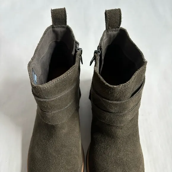 UGG Josefene Suede Strap Metal Buckle Ankle Boots Slate Dark Green Size 6