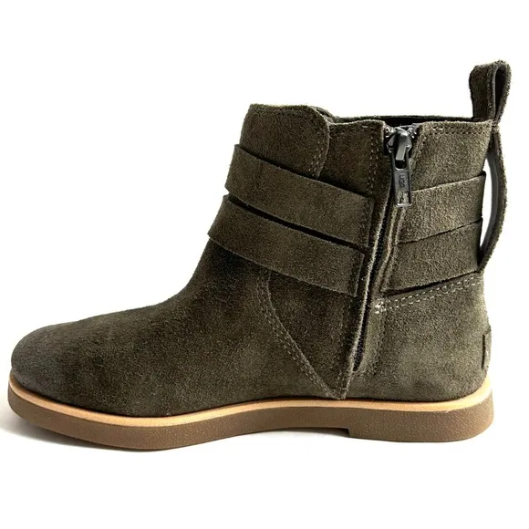 UGG Josefene Suede Strap Metal Buckle Ankle Boots Slate Dark Green Size 6