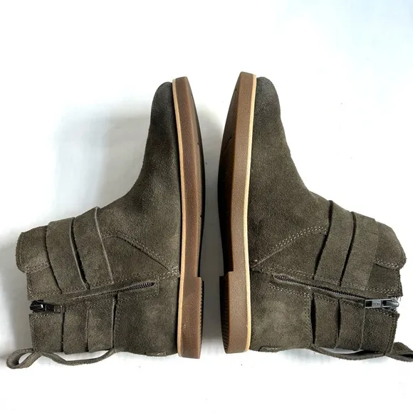 UGG Josefene Suede Strap Metal Buckle Ankle Boots Slate Dark Green Size 6