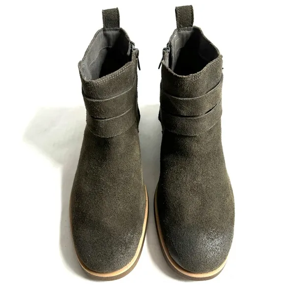 UGG Josefene Suede Strap Metal Buckle Ankle Boots Slate Dark Green Size 6