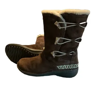 UGG Kona Tasman Brown Leather &amp; Sheepskin Boots Size 8
