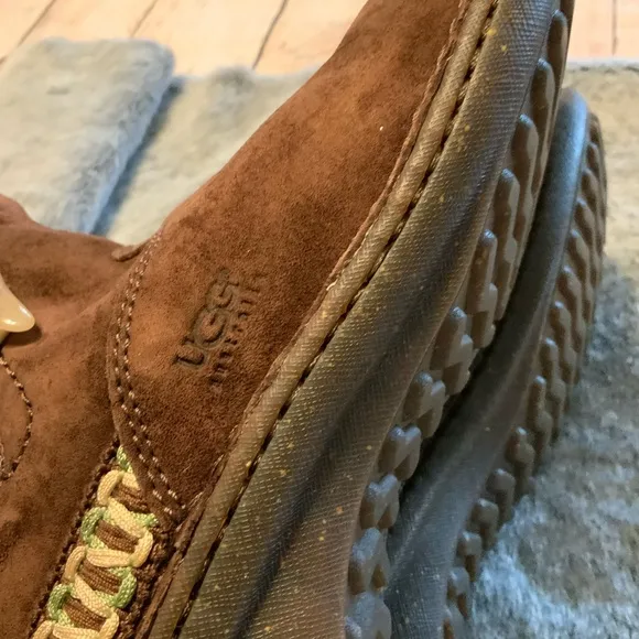 UGG Kona Tasman Brown Leather &amp; Sheepskin Boots Size 8