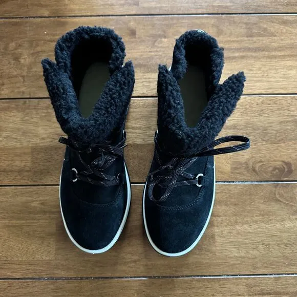 UGG Lakesider Heritage Black Lace Mid Boots Size 10