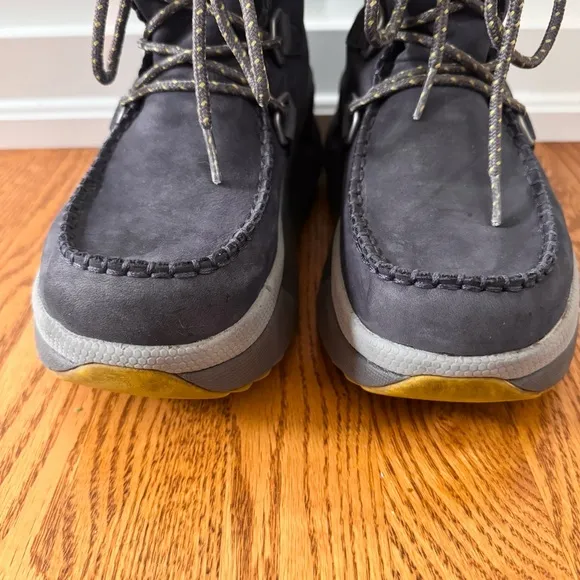 UGG Men's Auden Leather Shearling Sheepskin Boots HOKA Sole Navy Size 8