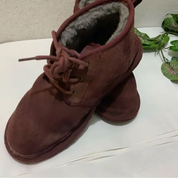 UGG Neumel 3236 Men's Burgundy Suede Cordovan Ankle Boots size 9/42