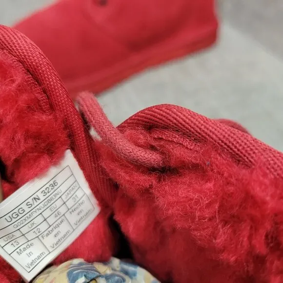 UGG Neumel Men's Size 13 US Red Suede Fur Lined Chukka Ankle Boots 3236
