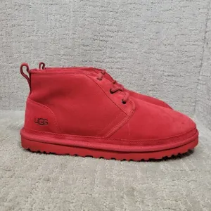 UGG Neumel Men's Size 13 US Red Suede Fur Lined Chukka Ankle Boots 3236