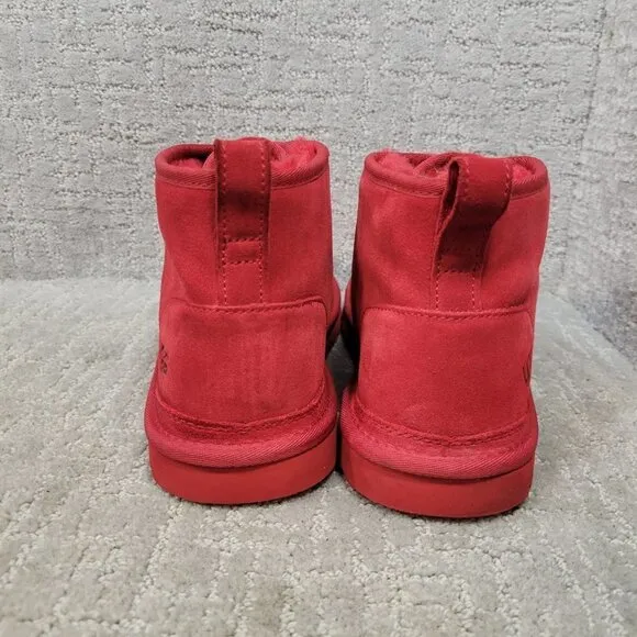 UGG Neumel Men's Size 13 US Red Suede Fur Lined Chukka Ankle Boots 3236