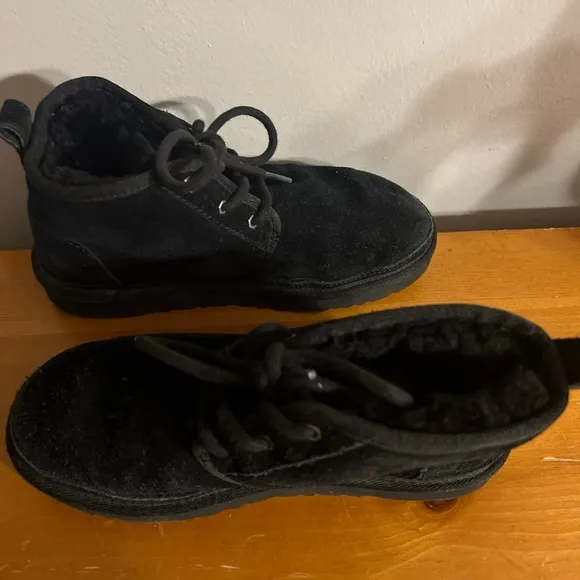 UGG NEUMEL WOMEN ANKLE BOOTS SUEDE BLACK US 4