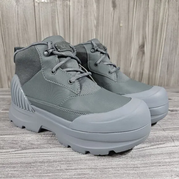 UGG NEUMEL X GRAY TEXTILE LEATHER WATERPROOF RAIN BOOTS - WOMEN'S SIZE 7