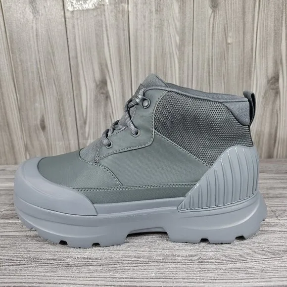 UGG NEUMEL X GRAY TEXTILE LEATHER WATERPROOF RAIN BOOTS - WOMEN'S SIZE 7