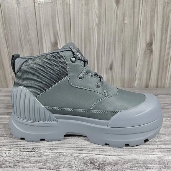 UGG NEUMEL X GRAY TEXTILE LEATHER WATERPROOF RAIN BOOTS - WOMEN'S SIZE 7