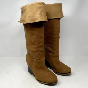 UGG Ravenna 3196 Women’s Tall Wedge Boots Honey Suede, Womens Size 7