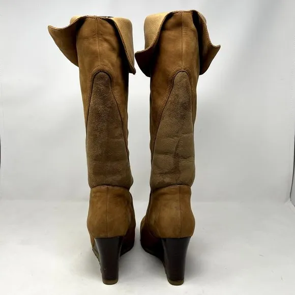 UGG Ravenna 3196 Women’s Tall Wedge Boots Honey Suede, Womens Size 7