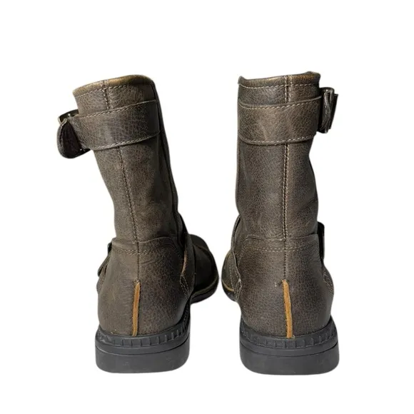 UGG Rockville Leather Biker Moto Boots Distressed Brown Sheepskin 3043 Mens 10