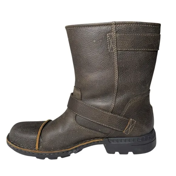 UGG Rockville Leather Biker Moto Boots Distressed Brown Sheepskin 3043 Mens 10