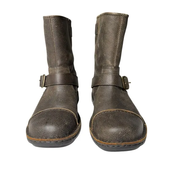 UGG Rockville Leather Biker Moto Boots Distressed Brown Sheepskin 3043 Mens 10