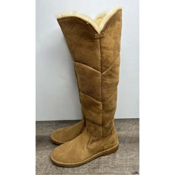 UGG Samantha Chestnut Brown Suede Boots Size 6