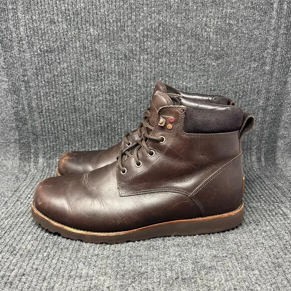 UGG Seton TL Stout Waterproof Leather Sheepskin Boots Brown Mens Size 13 1008146