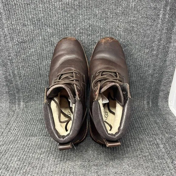 UGG Seton TL Stout Waterproof Leather Sheepskin Boots Brown Mens Size 13 1008146