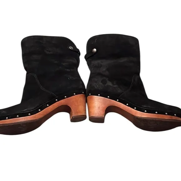 Ugg Suede Women's Black Suede Boots Size 8
