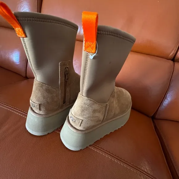 UGG Tan Platform Ankle Boots